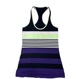 Lululemon RARE 2014 Seawheeze Cool Racerback Tank Seawall Stripe Sz 6